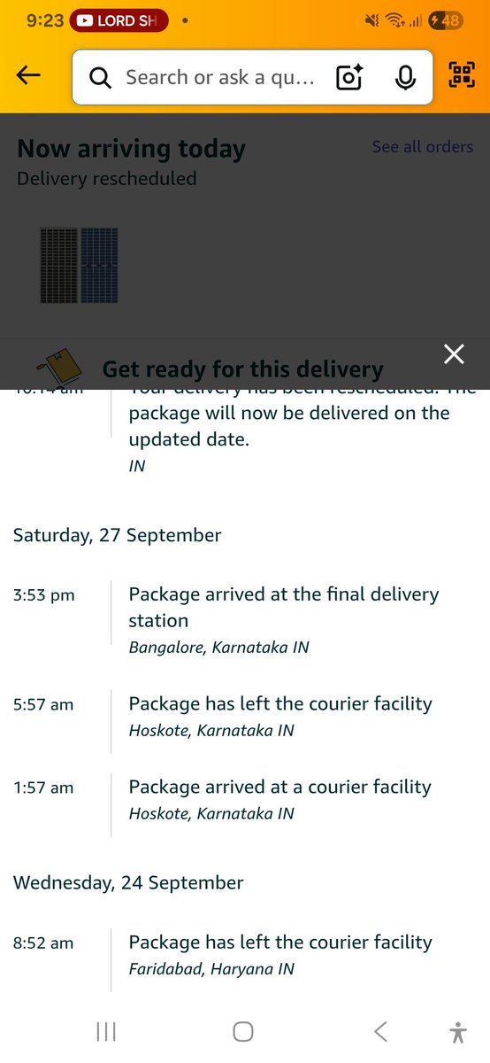SubramanyamM07's tweet photo. @AmazonHelp @amazonIN my order suppose to deliver on 29th sept 2025  and stil order not delivered. No proper update from customer care. Please don't give false promises to customers. https://t.co/M4Eq9C7QQw