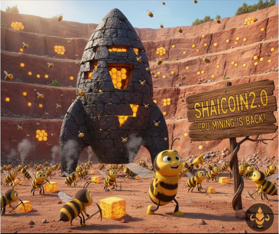 🐝 ShaiCoin V2 is LIVE 🐝

Thanks to a successful v2 Fork, $SHA CPU mining is BACK! 
  
The hive is buzzing, the rocket is fueled, and we’re just getting started. 🍯⚡

Start mining 👇
github.com/shaicoin/shaic…