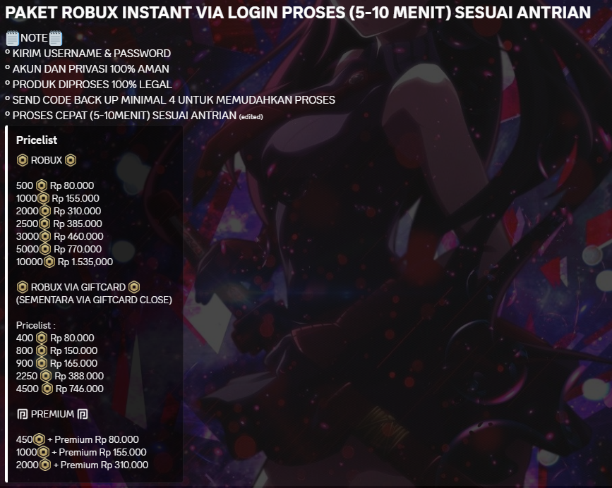 Yutetsu Store | Topup Roblox Vilog tweet media