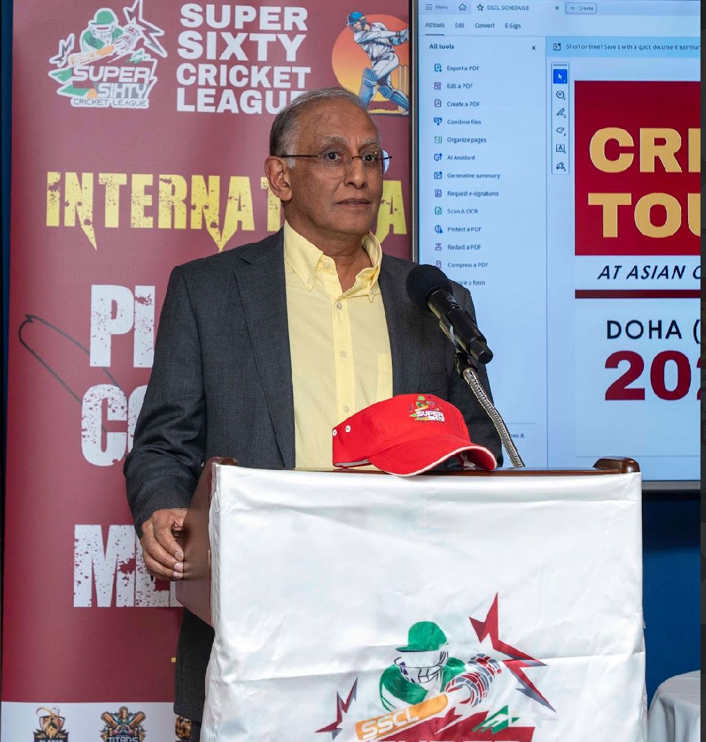 ssclglobal's tweet photo. Highlights from the SSCL Draft at Washington DC! 

Special guest: Ex-ICC CEO Haroon Lorgat 

The stunning SSCL Trophy was revealed—Doha awaits this Nov 2025!

#SSCL #Cricket #Qatar https://t.co/szobI0wk90