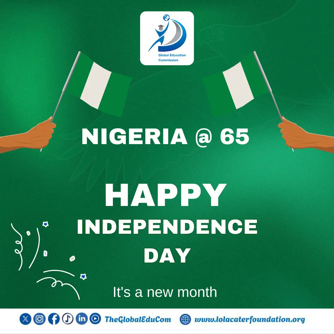 theGlobalEduCom's tweet photo. Happy New Month and Happy Independence Day! 🇳🇬
Educators, you are the architects of tomorrow, molding dreams and shaping a brighter future. May October bring you renewed joy, strength and fulfillment.
#HappyNewMonth #HappyIndependenceDay #TeachersTheArchitectsOfTomorrow #GEC https://t.co/HxpIhyCv6D