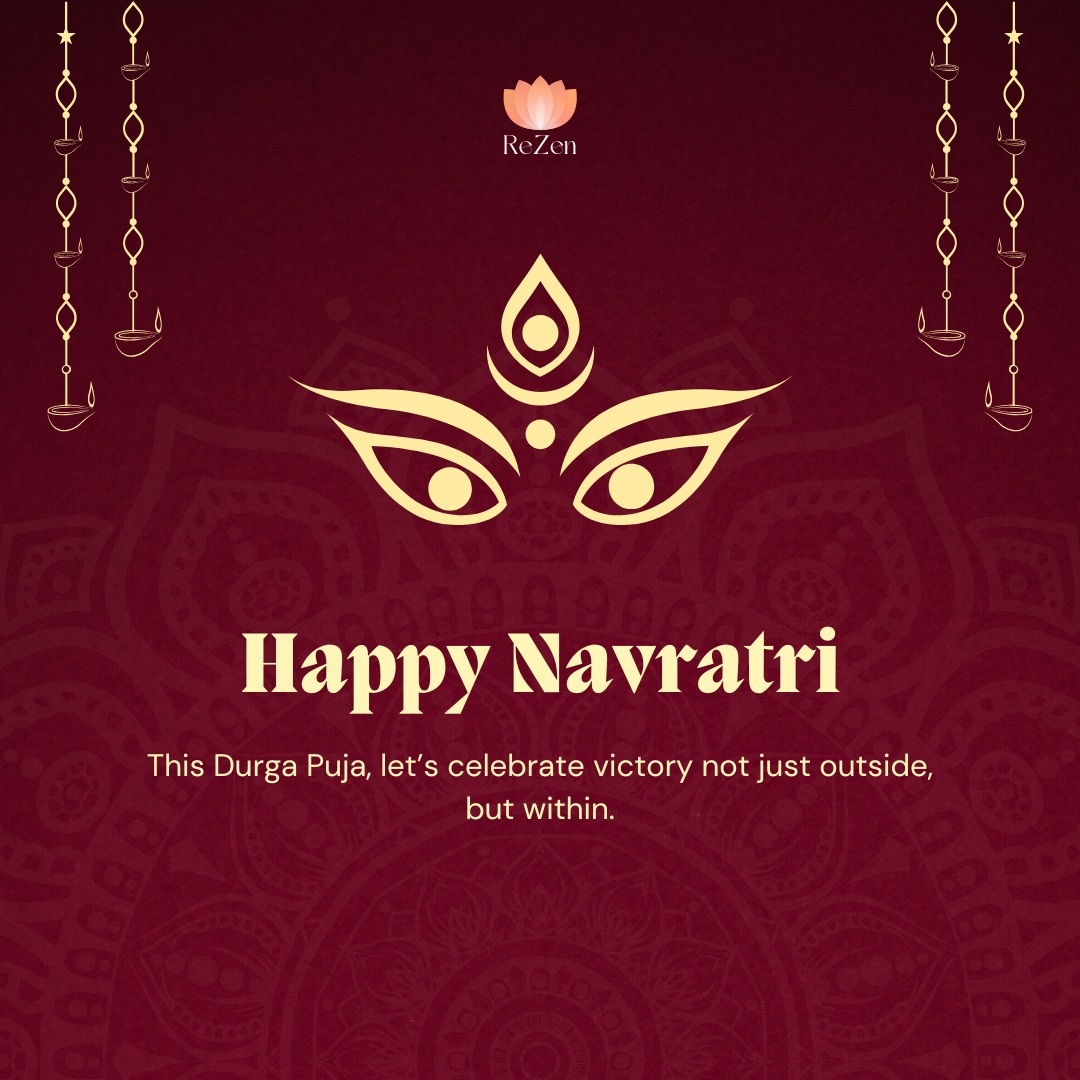 ReZen_in's tweet photo. This Durga Puja 🌸 let’s celebrate victories within:
✨ Resilience over fear
✨ Balance over burnout
✨ Hope over despair
Strength isn’t the absence of struggle — it’s the courage to keep going. Jai Maa Durga! ✨🌿
#DurgaPuja #MentalHealth #InnerStrength #Resilience #JaiMaaDurga https://t.co/K27YP2vJbf