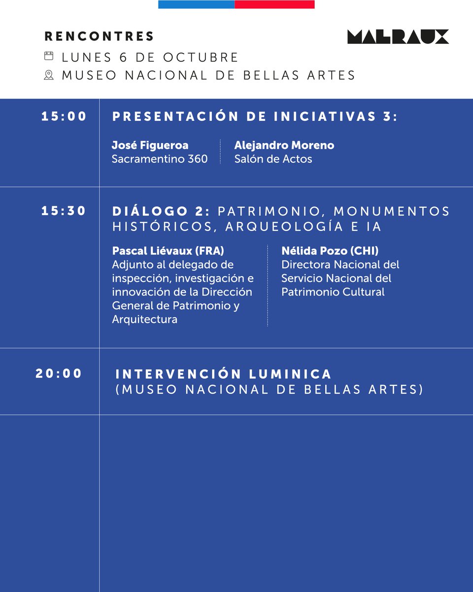 culturas_cl's tweet photo. Programación 👉 | ¿Cómo impacta la Inteligencia Artificial en el Patrimonio? Chile y Francia organizan Rencontres Malraux 2025 🤖📜

🔗 Inscripciones aquí: https://t.co/XGiyb9TjDE https://t.co/PHLaSALIuR