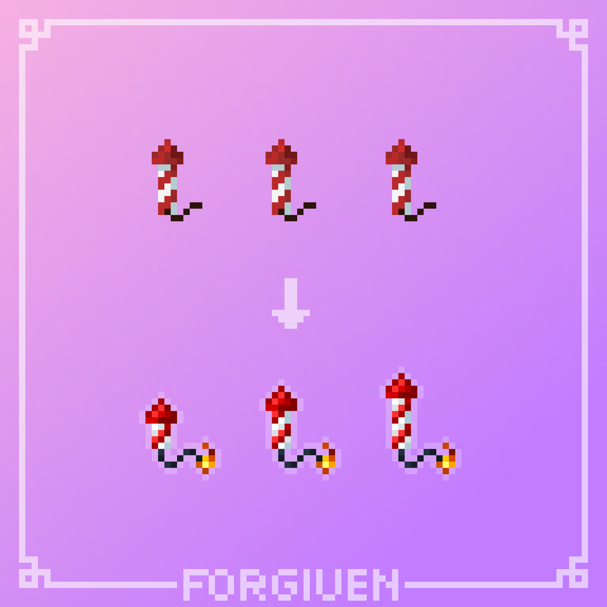 I made firework rockets have a unique texture based on their flight duration (no mods needed)