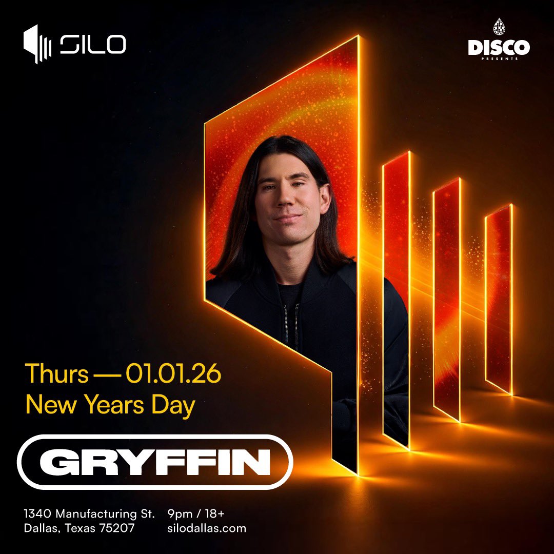 The celebration doesn’t stop ✨ Keep the New Year’s magic going with <a href="/gryffinofficial/">Gryffin</a> at the official post <a href="/LightsAllNight/">Lights All Night</a> after party on January 1st at SILO Dallas 🕺

Sign up to receive an alert when tickets go on-sale and be entered for a chance to win 2 backstage passes →