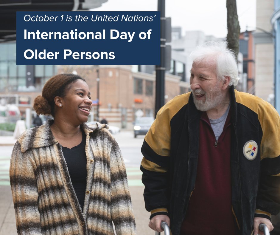 October 1 is the UN's International Day of Older Persons. Here in Pittsburgh, our neighbors are leading the way and building a region where we can thrive at every age. Let’s celebrate our power to create change. We're all aging—so everyone wins when we lead with age! 🌍✨