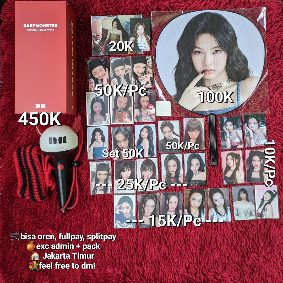 HELP RT! 

wts || want to sale
aab photocard #babymonster   

🛒 bisa oren, fullpay, splitpay
🍊 exc admin +  pack
🏠 Jakarta Timur 
💐 feel free to dm! 

t. wts wtb want to sale want to buy photocard babymonster chiquita