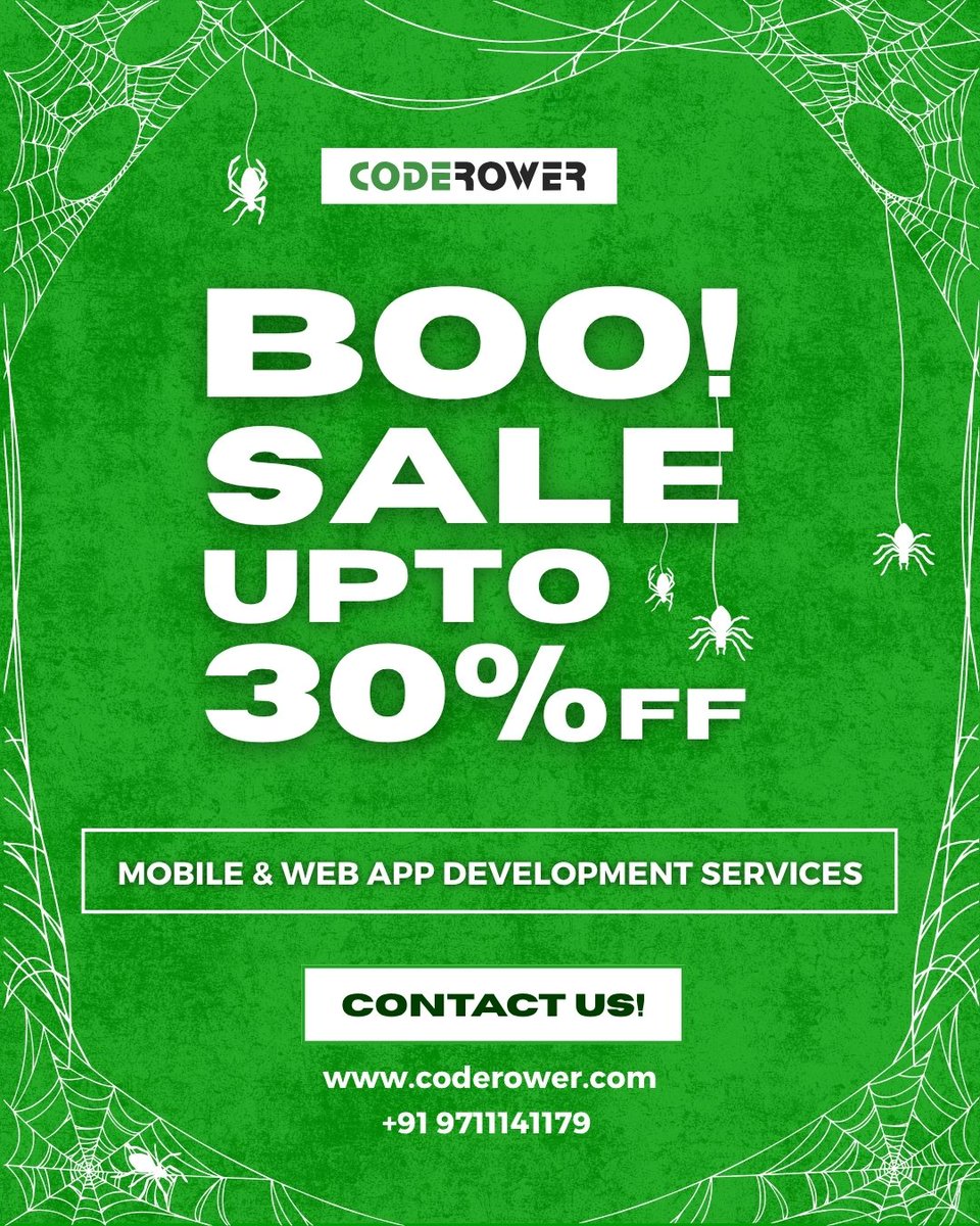coderower's tweet image. 🕸️ It’s Not Just a Sale… It’s a BOO! Sale!
Get up to 30% OFF on mobile & web app development services this season!
📲 Contact us today to grab your deal!
🔗 coderower.com/page/web-app-d…
#appdevelopment #webdevelopment #mobileapps #techdeals #softwaresolutions #festiveoffer
