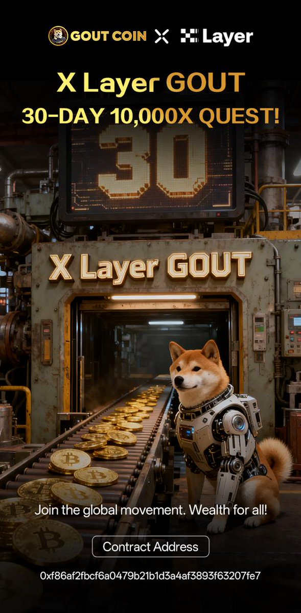 Sophia_Drapher's tweet image. 🚀 The 1800x story was just the prologue… Now the 10,000x chapter begins! 🌌✨

$GOUT, the most 🔥 community token on BNB Chain, is officially entering X Layer!
Next 30 days → the hunt for a new legendary 10,000x run. ⚡️

⭐ Only for the fearless.
⭐ Dreams of 10,000x start…