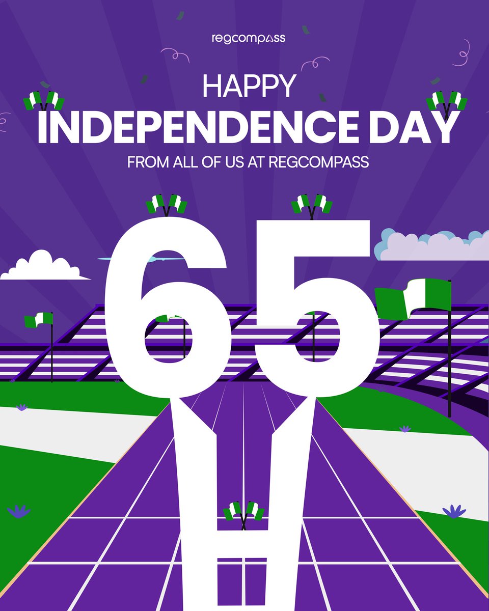 Regcompass_NG's tweet photo. Happy Independence Day, Nigeria! 🇳🇬
65 years of resilience, unity &amp; progress.
At Regcompass Consults, we celebrate with every Nigerian, committed to growth, accountability &amp; a brighter future.
Here’s to greater things ahead! #NigeriaAt65 #IndependenceDay #regcompass https://t.co/dYrtzvfrJ8