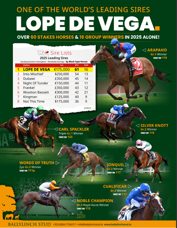 Lope De Vega için bundan daha güzel reklam yapılmazdı. Grup koşu galip sayısında Wootton Bassett önde. Ülkemizde Frankel, Kingman, Not This Time, Dubawi temsilcileri var. Into Mischief ve Night Of Thunder aygırlarına bakalım kimler var..