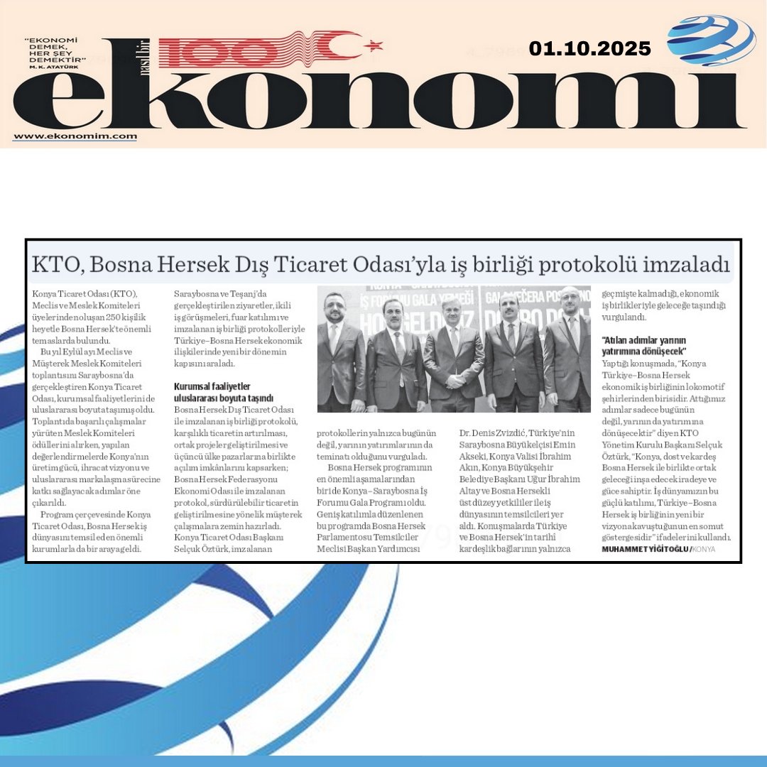 nbekonya's tweet photo. KTO, Bosna Hersek Dış Ticaret Odası'yla iş birliği protokolü imzaladı
@ibrahimcicekci @Konyato @selcukozturk_ https://t.co/LeHX8la3SW