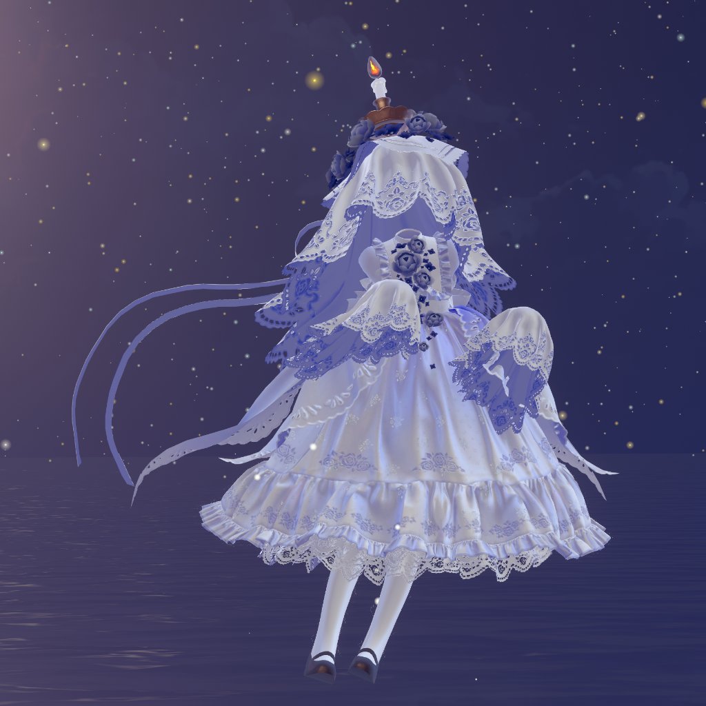 今年もハロウィン開始！！ということで、前々からBOOTHに置いてるおばけアバターちゃんを宣伝〜！フリルとレースいっぱいの幽霊の女の子、ギーギちゃんをよろしく
#おばけのギーギ_3D

写真撮影でお邪魔したワールド （Night）はるのわすれもの Charlotte's Secret Island