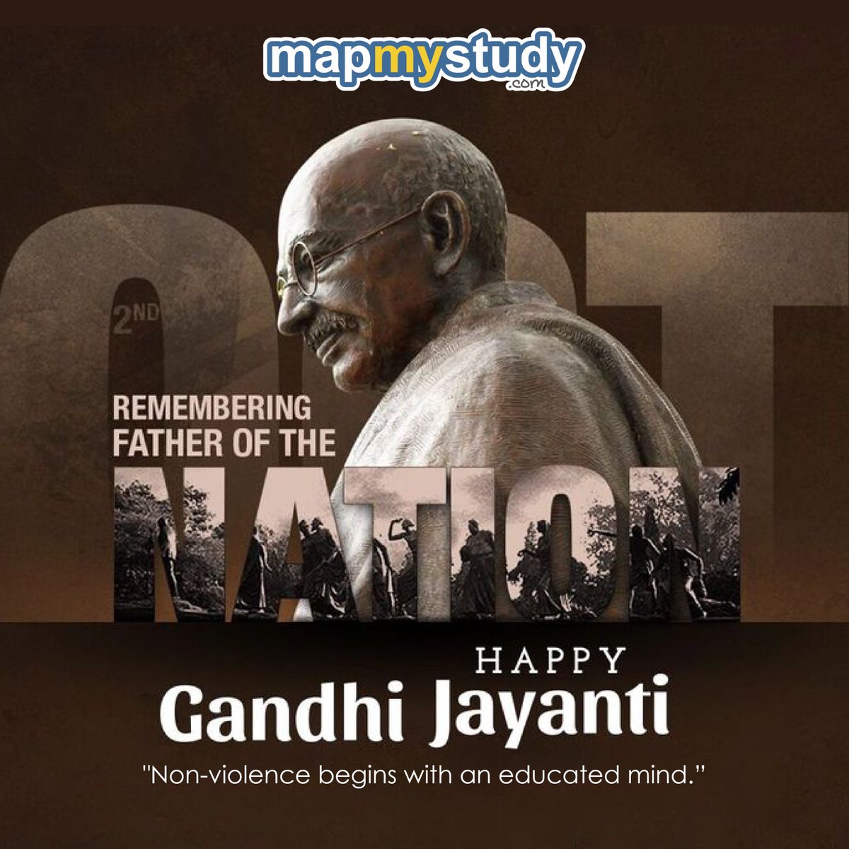 mapmystudy50044's tweet image. Happy Gandhi Jayanti!

On this day, we remember Mahatma Gandhi — the Father of the Nation, who taught the world the power of truth and non-violence.  

May we all walk on his path of truth, knowledge, and harmony to build a better tomorrow. 🙌

#GandhiJayanti #MapMyStudy