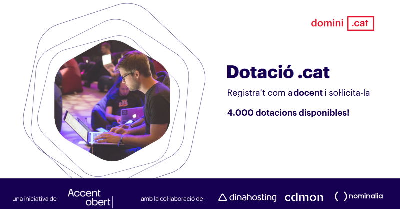 accentobert_'s tweet photo. Gràcies a @dinahosting, @cdmon i @Nominalia, aquest curs disposem de 4.000 dotacions gratuïtes per fer créixer l’educació digital en català 📈

👉 https://t.co/IpUbKLtenW