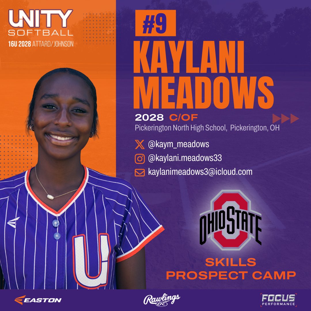 UnityAttard's tweet image. Kay (@kaym_meadows) is off to @OhioStateSB 🥎 camp this weekend! @Coach2K_OSU @Coach_mcGuem @CoachCourtOSU @KarliSpaid @VAUnitySB @UnityCoachJosh