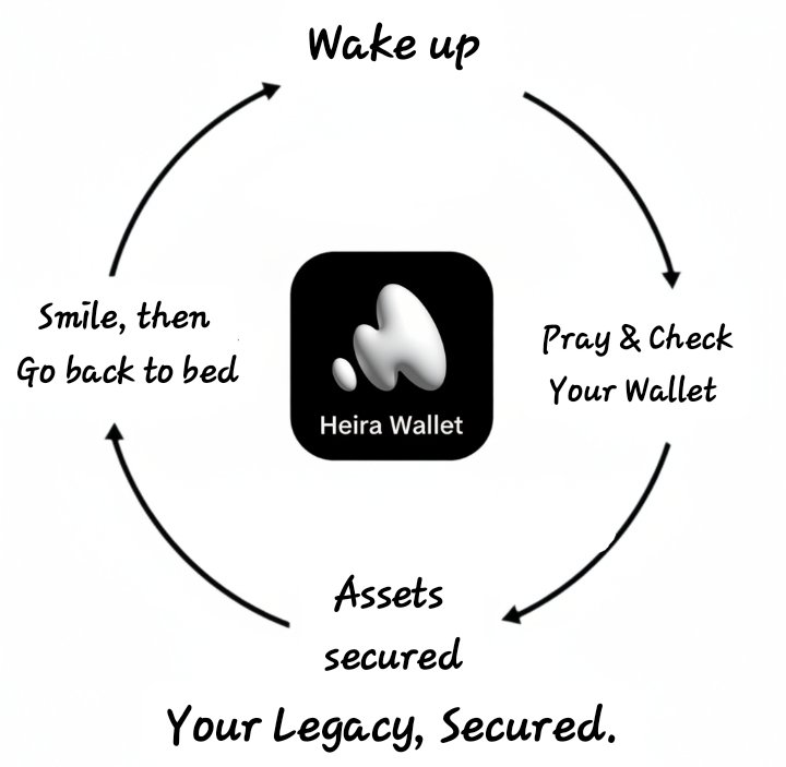 zaydszn_'s tweet photo. Wake up. Check your wallet. Smile, because your legacy is secured. Heira Wallet (@Heira_Wallet) is turning a fear (crypto loss) into a certainty (inheritance). This is how we change the game. 🔒 #SystemChanger #HeiraWallet https://t.co/owSzatv39R