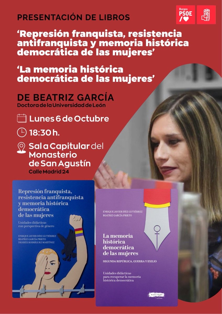 El próximo lunes, en Burgos, es una buena idea escuchar a Beatriz García, experta en la memoria democrática de las mujeres y la represión que sufrieron.