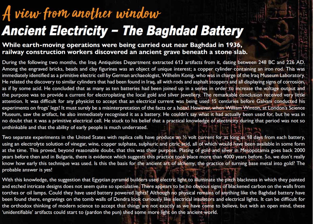 ⚡🗿 Did ancient civilisations know about electricity?
In 1936, workers near Baghdad unearthed what might’ve been an ancient battery. Some say it powered jewellery plating—others think it lit up the pyramids. Too crazy to be true… or not crazy enough?