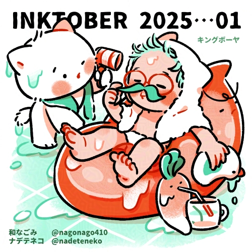 nagonago410's tweet photo. #Inktober2025 
#インクトーバー2025 
01　口ひげ
我が家のぼうや
お風呂上がりは何もしなくてされるがままで王様みたい https://t.co/65N9NQE4ki