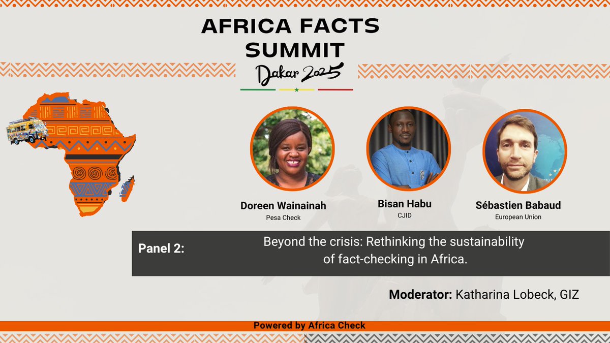 🌱 What does the future of fact-checking look like? Panelists from <a href="/PesaCheck/">PesaCheck</a>, <a href="/CJIDAfrica/">Centre for Journalism Innovation and Development</a> &amp; the European Union (<a href="/EU_Partnerships/">EU International Partnerships 🇪🇺</a>) explore new paths for sustainability. #AfricaFactsSummit2025