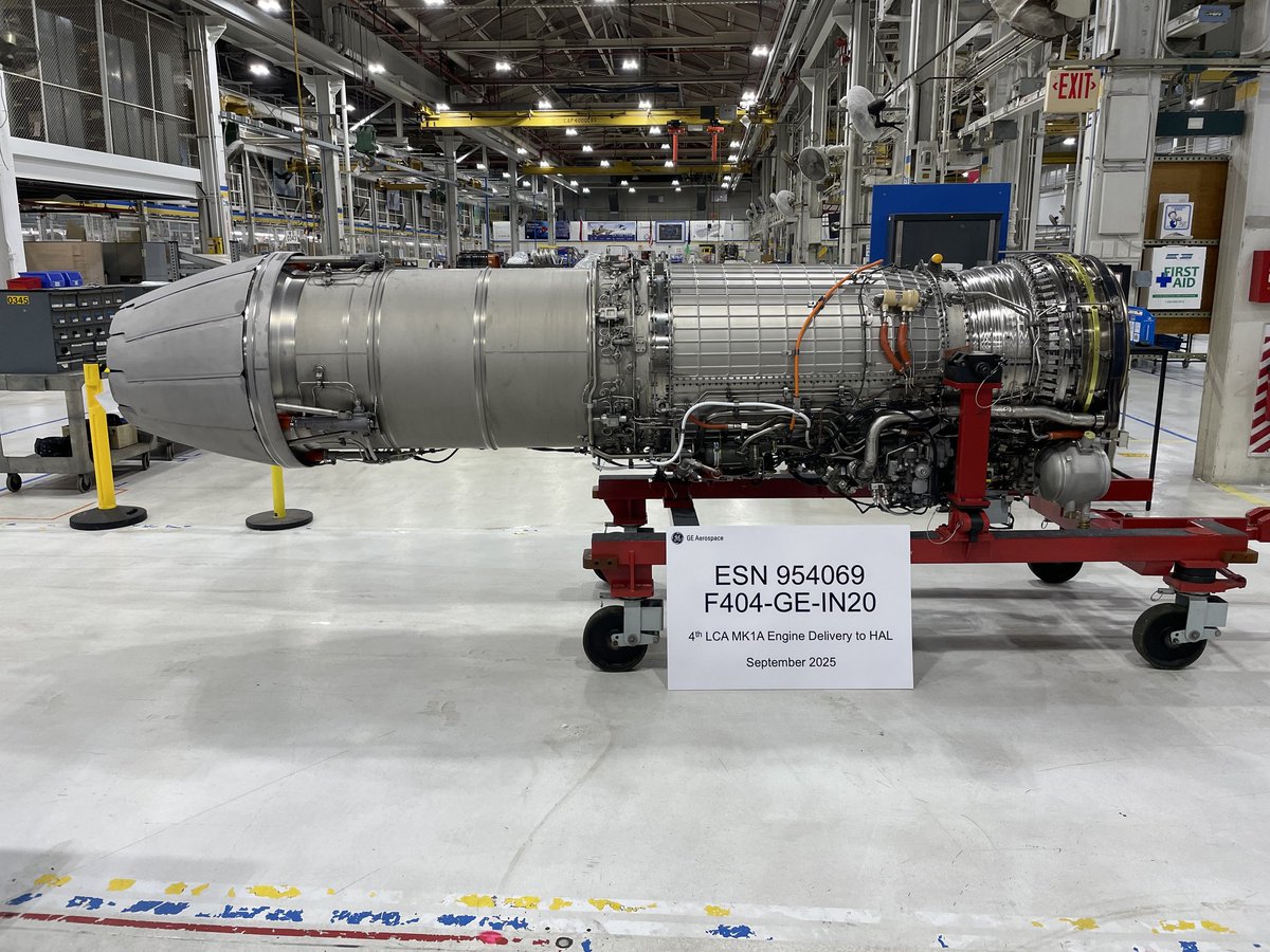 Manish_K_Jha1's tweet image. GE Aerospace has handed over the fourth F404–IN20 #jetengine against the order of 2021 to HAL on September 30, 2025.” GE seems to address supply chain issues, obviously re-building components partners got delayed. Beyond, can we expect some momentum on F414?