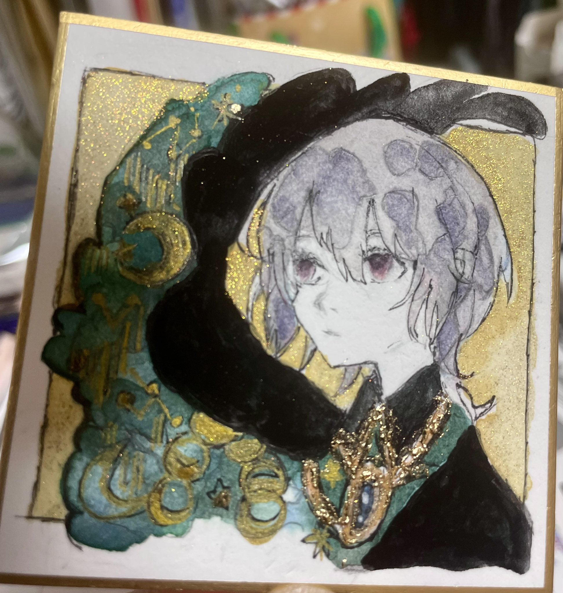 専用　手描きイラスト　マーメイド　水彩画　豆色紙 専用 手描きイラスト マーメイド 水彩画 豆色紙の通販 by むぅ