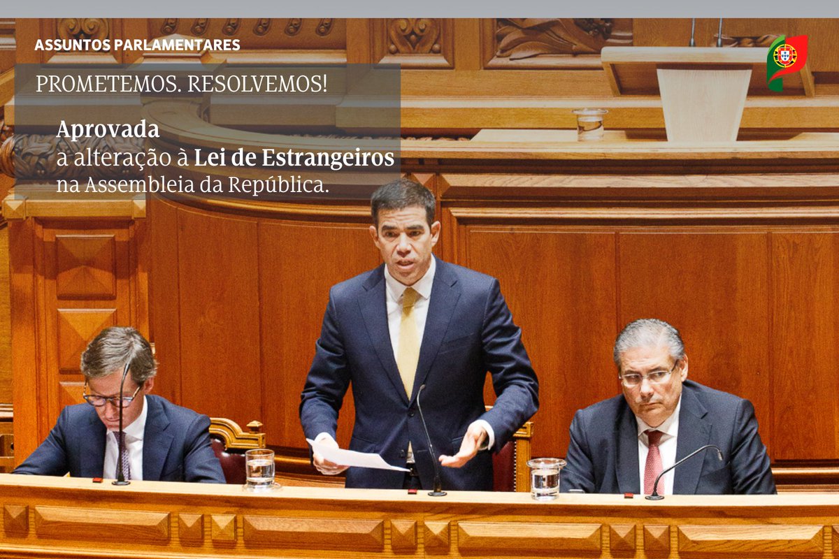 aparlamentares's tweet photo. 👉Prometemos. Resolvemos.
🤝Houve “diálogo com todos”.
✅Lei de Estrangeiros aprovada na Assembleia da República.
🏛️O Governo esteve nas negociações com todos os partidos com assento parlamentar.
📌A lei foi aprovada com os votos favoráveis do PSD, CDS-PP, Chega, IL e JPP. https://t.co/X5r7xq3REr