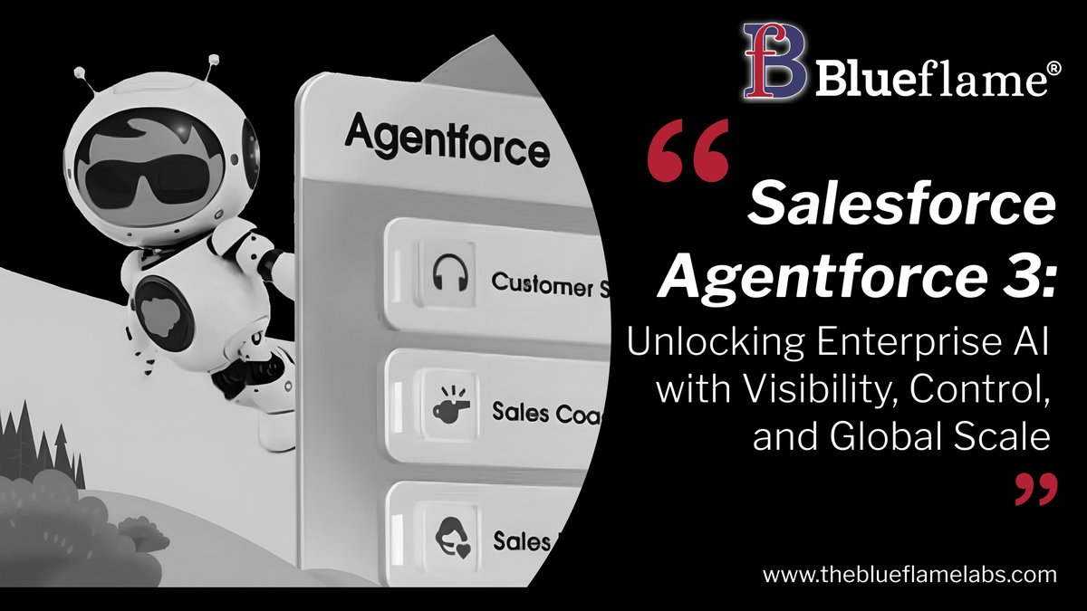 BlueFlame_Labs's tweet image. Salesforce Agentforce 3 is transforming enterprises with AI-powered visibility, control &amp;amp; global scalability. 

Blueflame Labs helps you unlock the full power of Agentforce for your business. Contact us today: theblueflamelabs.com/contact-us/

#Salesforce #Agentforce #BlueflameLabs