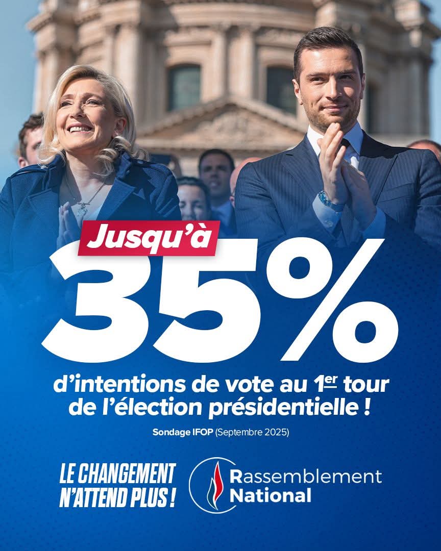 RN_Nice06's tweet photo. 🔵 Une partie des Français exprime le souhait d’un tournant politique et se tourne vers l’alternative proposée par @MLP_officiel et @J_Bardella 

Le besoin de changement est jugé urgent : conscients de cette attente, nous affirmons vouloir agir dans l’intérêt de nos concitoyens. https://t.co/07e3mtvZGC