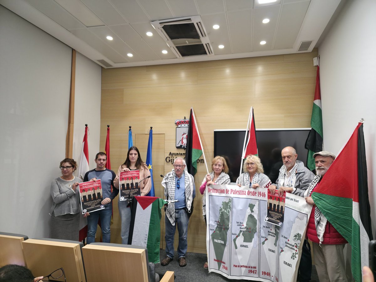🇵🇸 Hoy, junto a <a href="/gmsgijon/">Grupo Municipal Socialista Gijón/Xixón</a> y <a href="/PodemosXixon/">Podemos Xixón</a>, acompañamos a la Plataforma Solidaria Asturies con Palestina (<a href="/Astur_Palestina/">Plataforma solidaria Asturies con Palestina</a> ) en la presentación de la manifestación que saldrá el domingo 5, a las 12:30, desde la Plaza L'Humedal de #Xixón.

📢 ¡Paremos el Genocidio en Palestina!