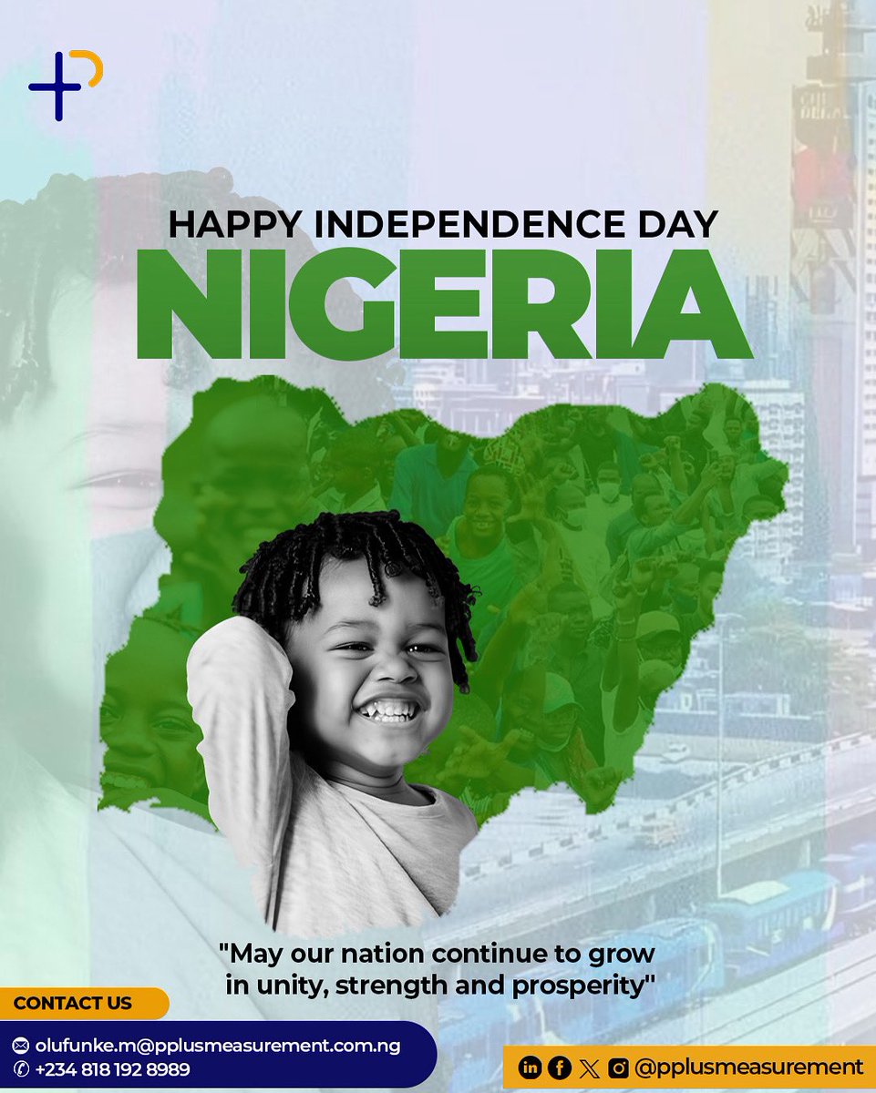 pplusmeasure's tweet image. 🇳🇬 Happy Independence Day, Nigeria!

We celebrate the resilience and creativity that define us. At P+ Measurement, we remain committed to telling brand stories with clarity and impact. 💚🤍💚

#NigeriaAt65 #IndependenceDay #PRMeasurement