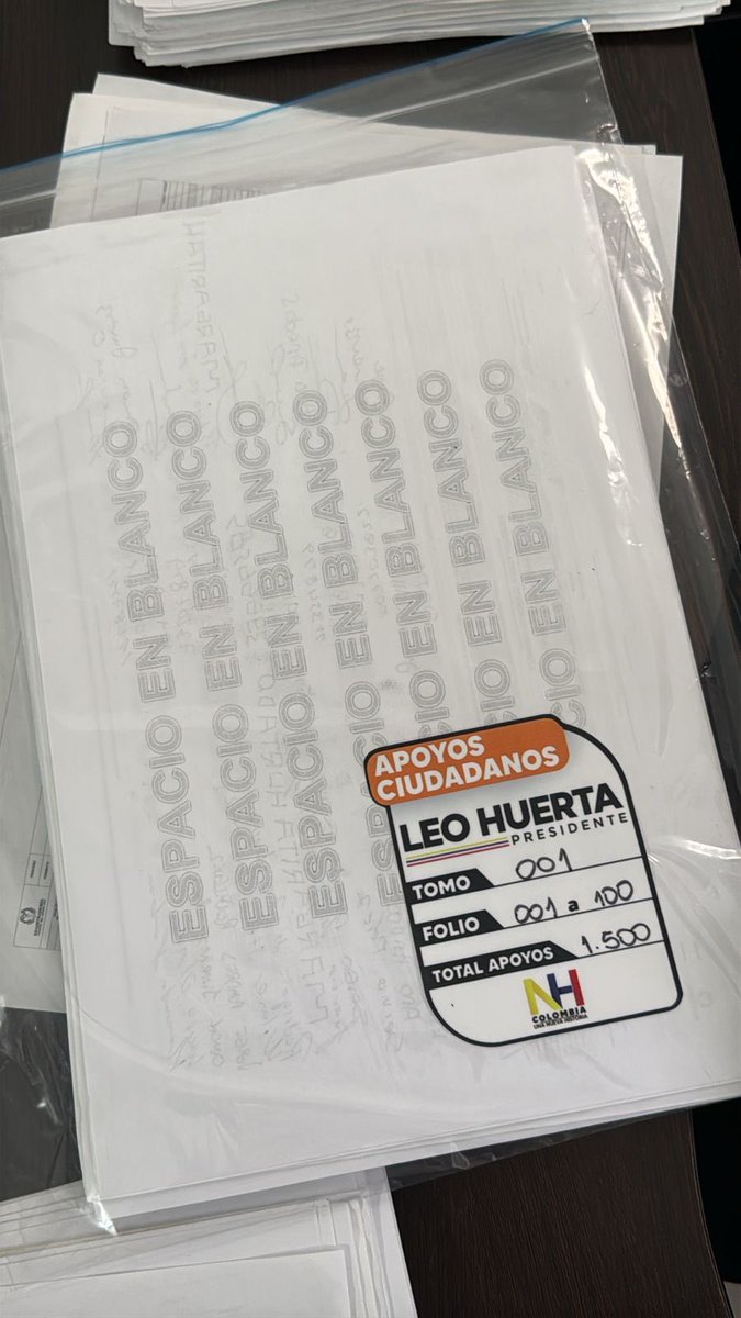 En alistamiento, en COLOMBIA UNA NUEVA HISTORIA ya hemos agendado la fecha de entrega de los apoyos que nos permitirán estar en el tarjetón presidencial
