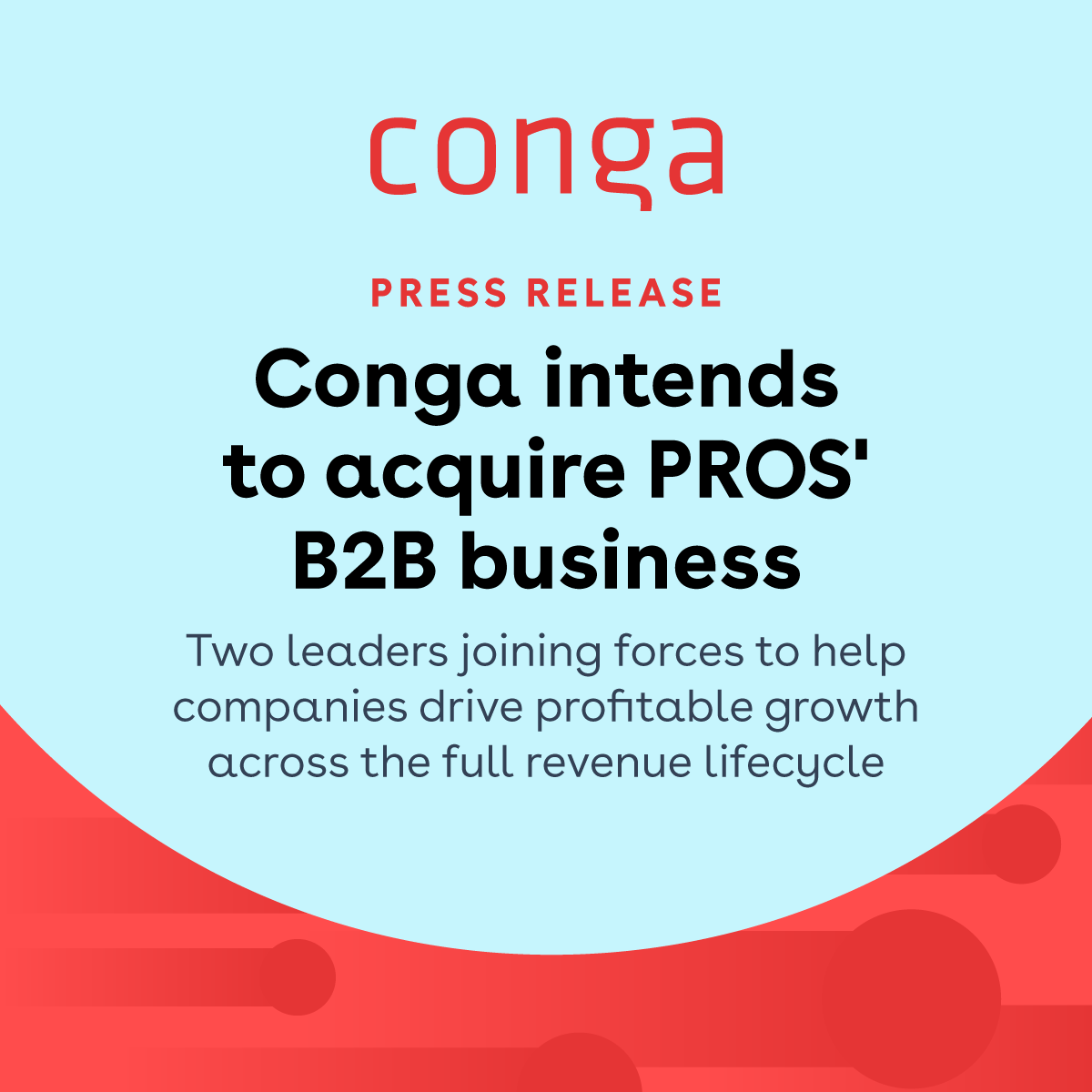 Exciting news! Conga intends to acquire PROS' B2B business, bringing together a portfolio of market-leading solutions to help companies drive commercial excellence across the revenue lifecycle. 

Check out our press release for details: conga.com/press/conga-in…