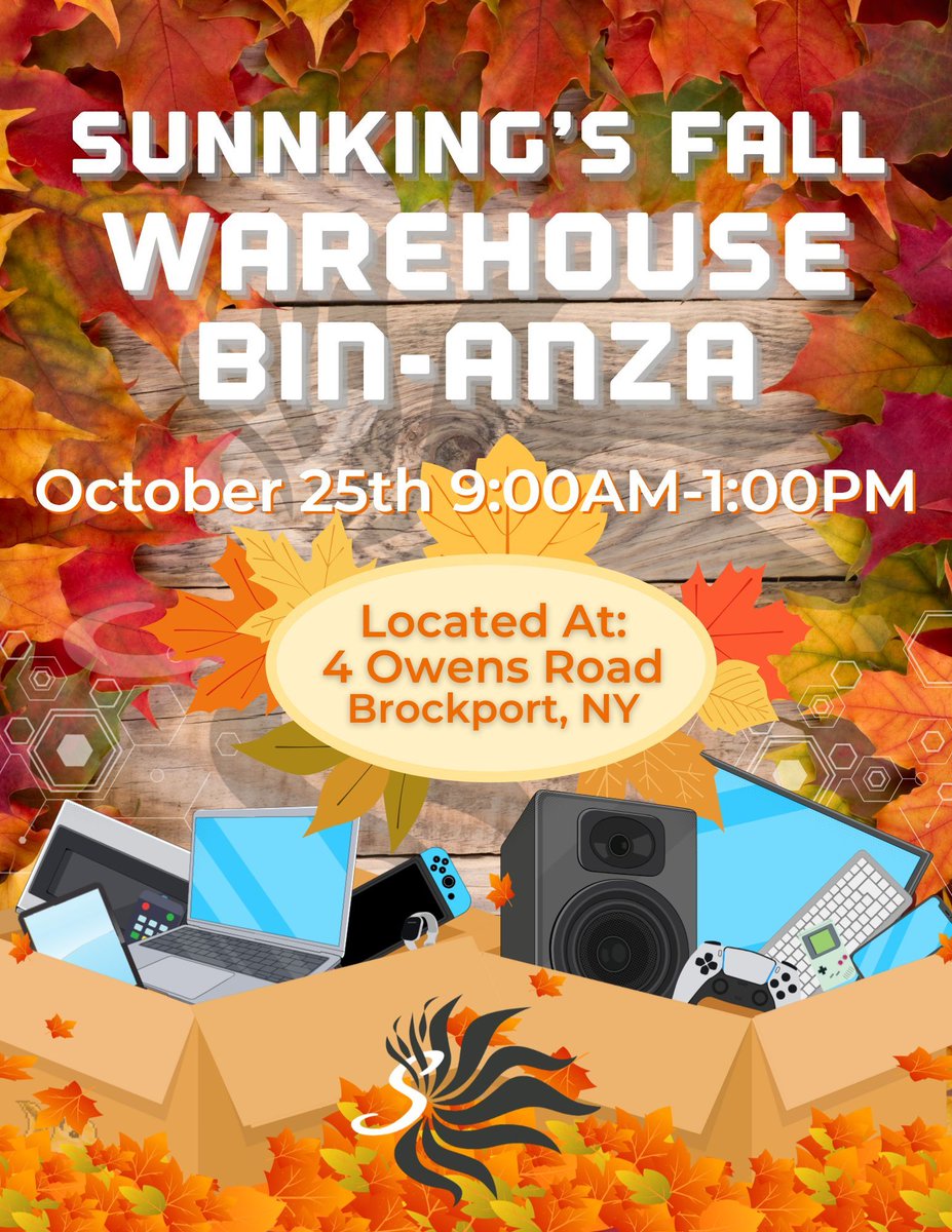 🍂 Get ready, tech lovers! Sunnking’s Fall Bin-anza is back on October 25th 🎉 Shop amazing deals on refurbished electronics — laptops, TVs, gadgets &amp; more — all at unbeatable prices. 🌎✨ Plus, every purchase supports sustainable shopping right here in your community.