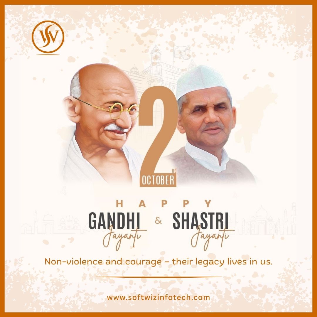 softwizinfotech's tweet image. October 2nd reminds us of two great leaders — 𝐌𝐚𝐡𝐚𝐭𝐦𝐚 𝐆𝐚𝐧𝐝𝐡𝐢, who taught us the power of truth and non-violence, and 𝐋𝐚𝐥 𝐁𝐚𝐡𝐚𝐝𝐮𝐫 𝐒𝐡𝐚𝐬𝐭𝐫𝐢, who inspired with simplicity and the call Jai Jawan, Jai Kisan 
#GandhiJayanti #ShastriJayanti #SoftwizInfotech
