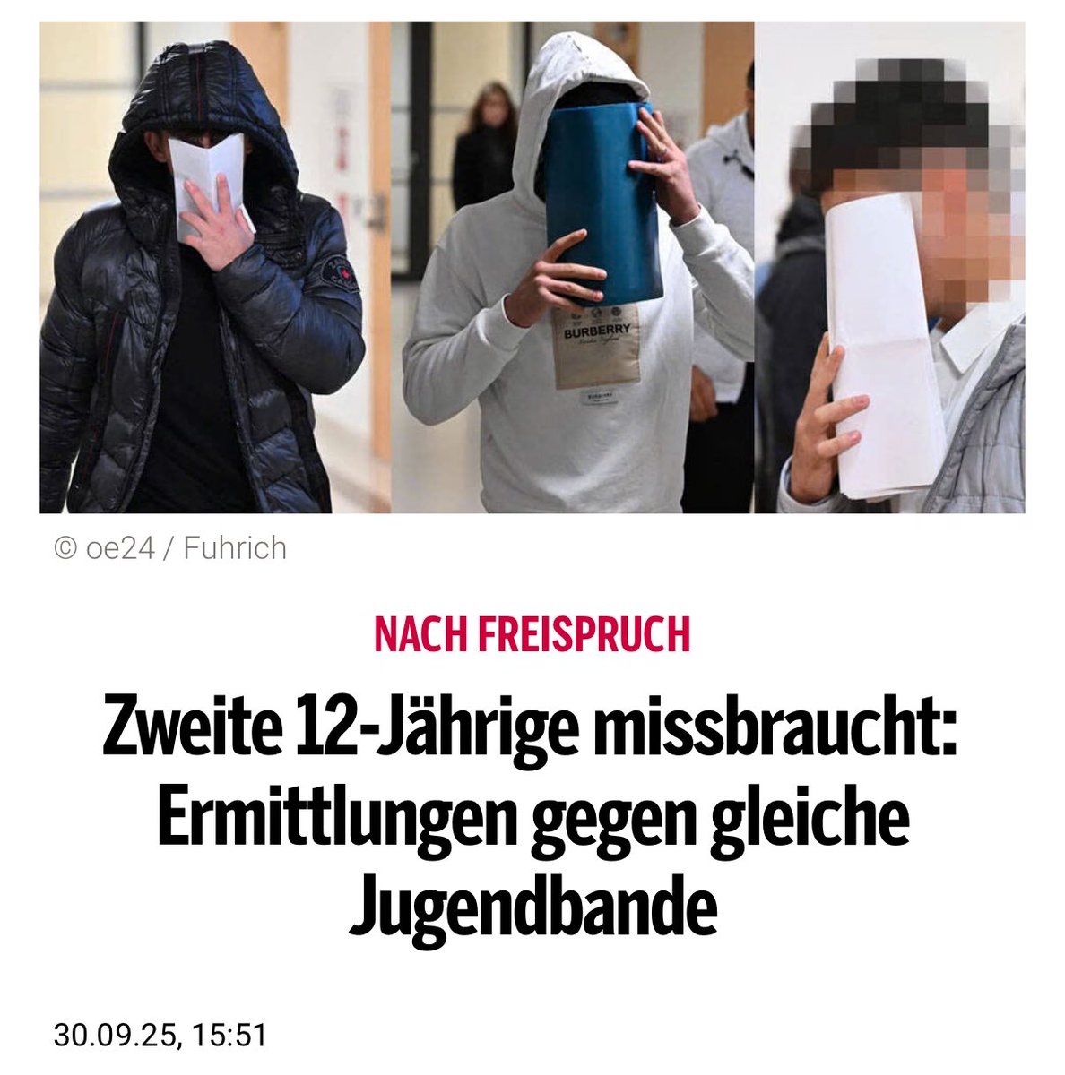 Wieder dieselbe Tätergruppe. Wieder ein 12-jähriges Opfer. Was macht man mit solchen Menschen? Gleichzeitig müssen Richter, die solche Entscheidungen verantworten, endlich zur Rechenschaft gezogen werden.