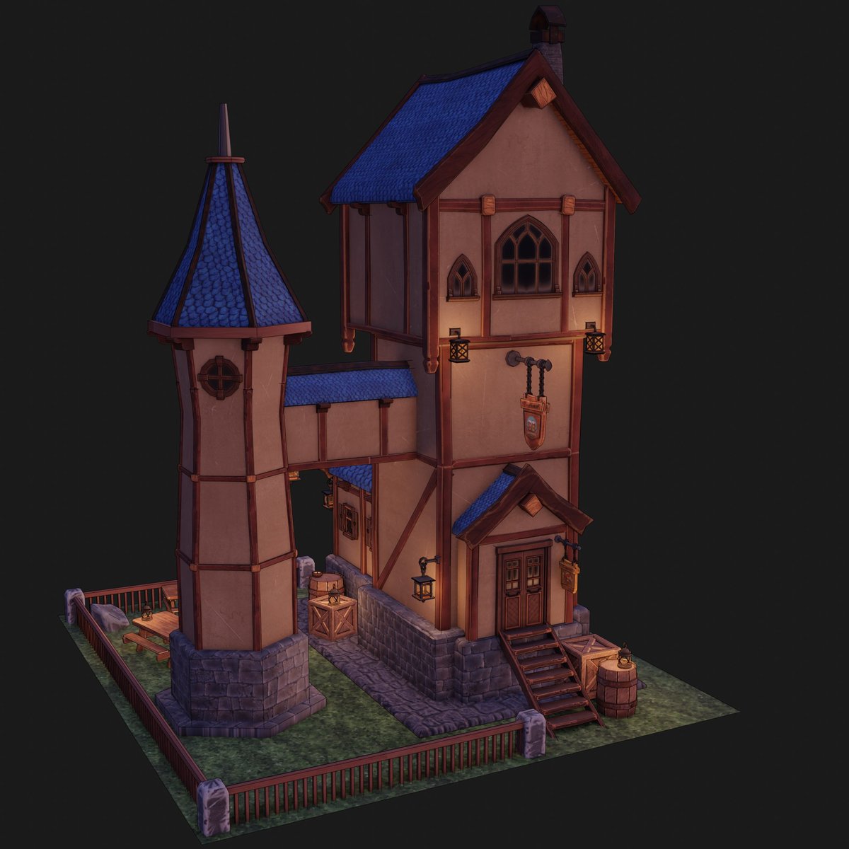 SlagPerch3D's tweet photo. Next "major" one.

This time, mage #tower made with assets from previous work. The idea was to create some sort of construction set to create fantasy buildings quick and steady)

~~~
#blender #3d #3dmodeling #3dmodel #building https://t.co/LThs02DSmY