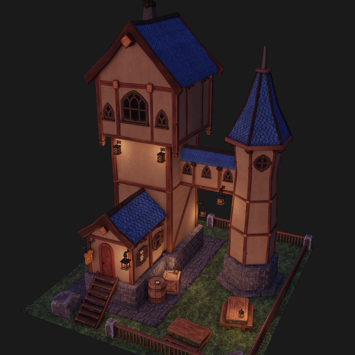 SlagPerch3D's tweet photo. Next "major" one.

This time, mage #tower made with assets from previous work. The idea was to create some sort of construction set to create fantasy buildings quick and steady)

~~~
#blender #3d #3dmodeling #3dmodel #building https://t.co/LThs02DSmY
