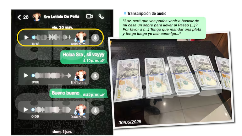 🔴SOBRES CON DÓLARES EN MBURUVICHA ROGA AHORA SALPICAN A LA PRIMERA DAMA
Vía @abcdigital

◾️Audios atribuidos a la primera dama de la Nación, Leticia Ocampos de Peña, confirman “sobres” e inclusive “bolsas” con dinero en efectivo en Mburuvicha Róga. Según la exfuncionaria del
