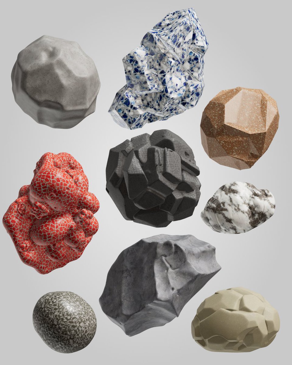 endlesstools's tweet image. 🪨✨ One prompt, different results. Use different tags in Endless Tools AI Object Creator to generate differently styled objects from a single text prompt. #endlesstools #rock #ai #3d #3dart #aigenerated