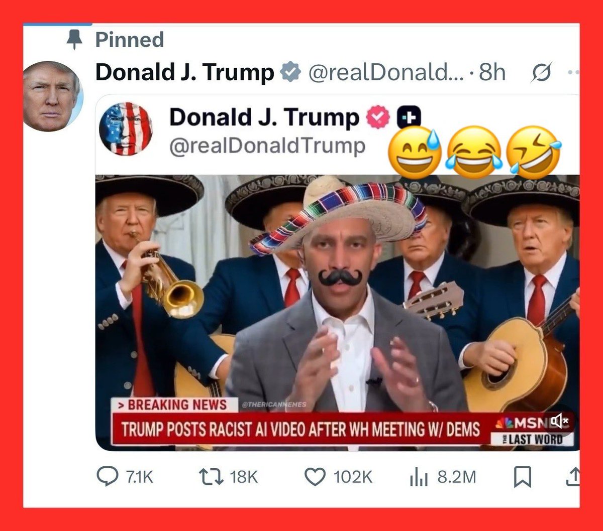 WenMaMa2's tweet image. .🚨 #T4GAGAt  #A10015 🚨
🔥🔥🔥🔥💥💥💥💥🔥🔥🔥🔥
✅ 
#TrumpWon #Trump #MAGA
#TrumpTrumpsDemocrats 
#TrumpIsAlwaysRight 
#TrumpWonAgain 
#SchumerShutdown Bad4Democrats!

✅@realDonaldTrump @TeamTrump 
@PressSec @JDVance @StephenM @JesseBWatters @JackPosobiec @DonaldJTrumpJr