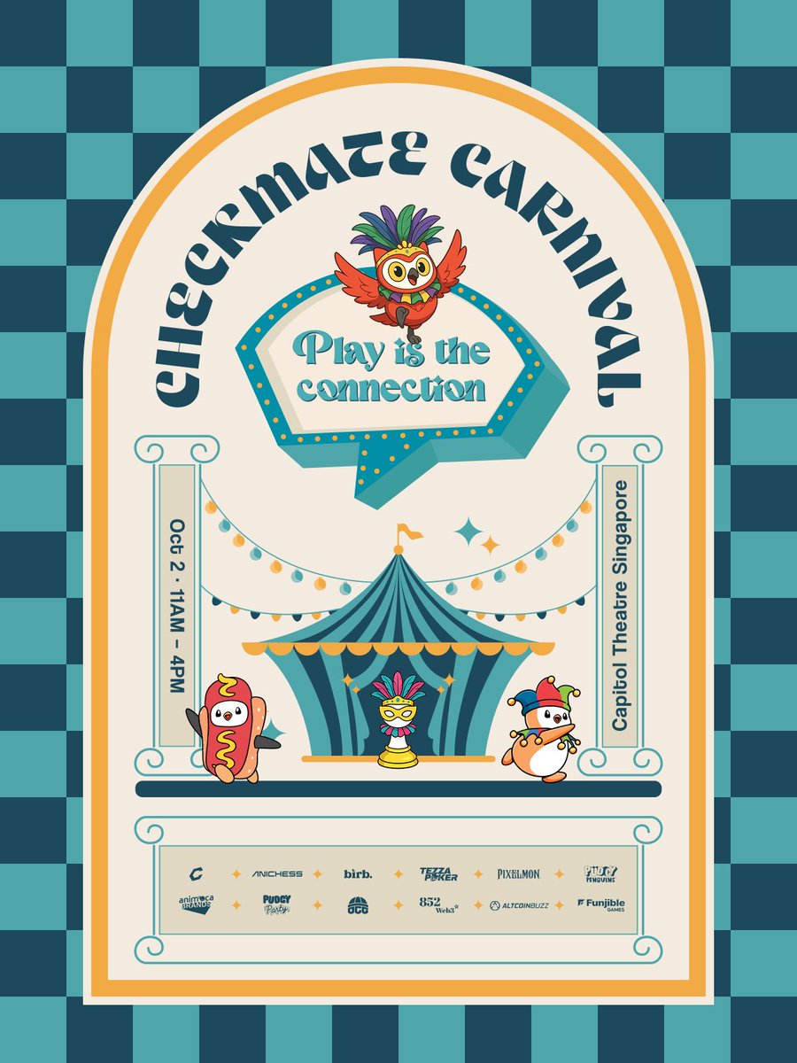 Anichess (@anichessgame) on Twitter photo Miss this at Token2049, regret it forever.
Checkmate Carnival with Birb.
Play Pudgy Party, Anichess, Tezza Poker, Vibes TSG and connect with the best people.
Register now โ Miss this at Token2049, regret it forever.
Checkmate Carnival with Birb.
Play Pudgy Party, Anichess, Tezza Poker, Vibes TSG and connect with the best people.
Register now โ