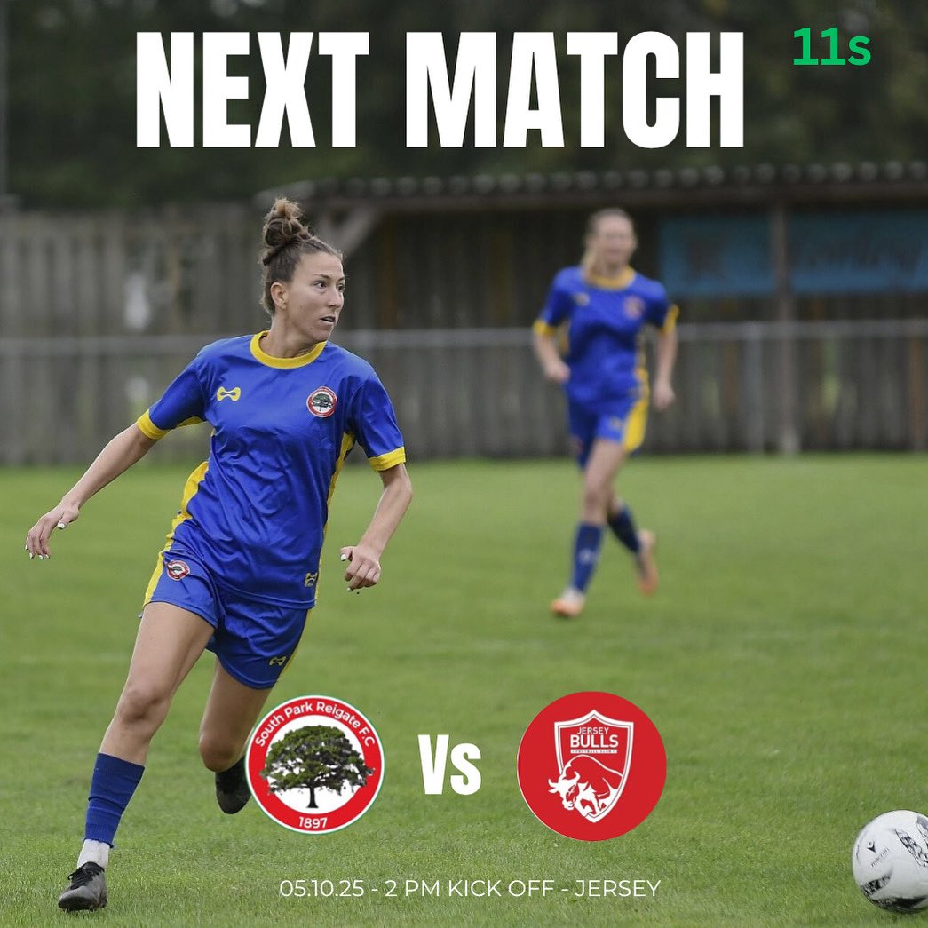 Match week 4 is here and it's a huge one! Wishing our 11s all the best as they fly to Jersey for their league game against @jerseybullswomen! 🤩 #upthesparks

Sponsored by:
<a href="/admiralreigate/">The Admiral Inn</a>
<a href="/epsomriverclub/">Epsom River Club</a>

@southparkreigatefc

#wearesouthpark