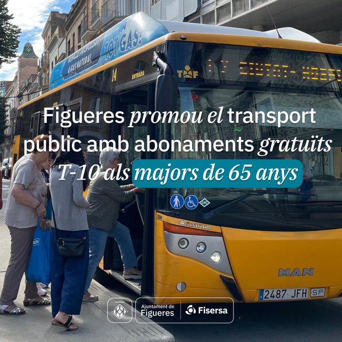 🆕🚎 Amb motiu del Dia Internacional de la Gent Gran, tornem a presentar amb <a href="/fisersa/">FISERSA</a>  la campanya de foment del transport públic amb abonaments gratuïts per a majors de 65 anys

ℹ️ figueres.cat/actualitat/not…

#Figueres #Mobilitat