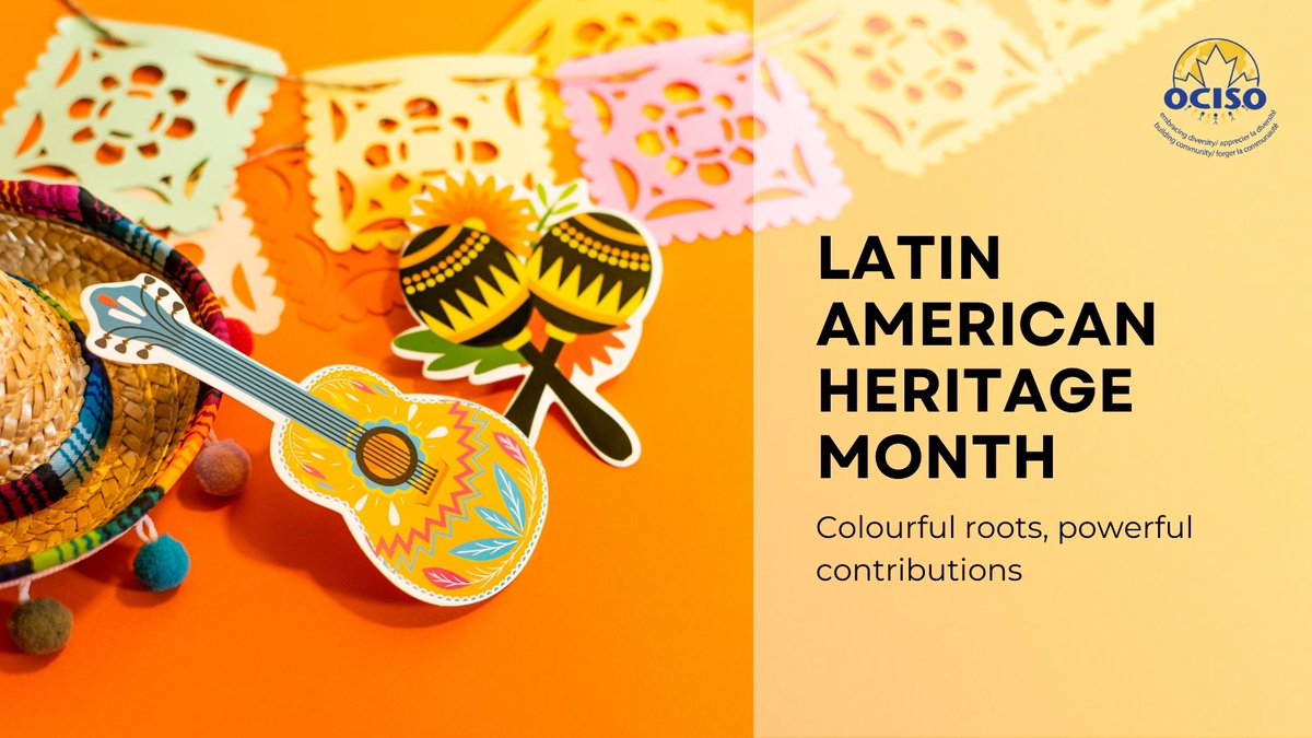 October is Latin American Heritage Month! 

Let us celebrate the rich cultures, histories, and contributions of Latin American communities. From music and dance to food, language, and activism, it is a time to honour Latin voices and stories that shape our shared future!