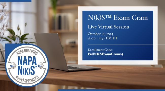 NAPA401K's tweet image. Unlock Your Potential with the N(k)S™ Exam Cram! Join Bob @usa_retirement's Director of Technical Education, for a comprehensive exam cram to earn your N(k)S™ credential. 

Register now: napa-net.org/education/cred… 

#ExamCram #UnlockYourPotential #FinancialEducation