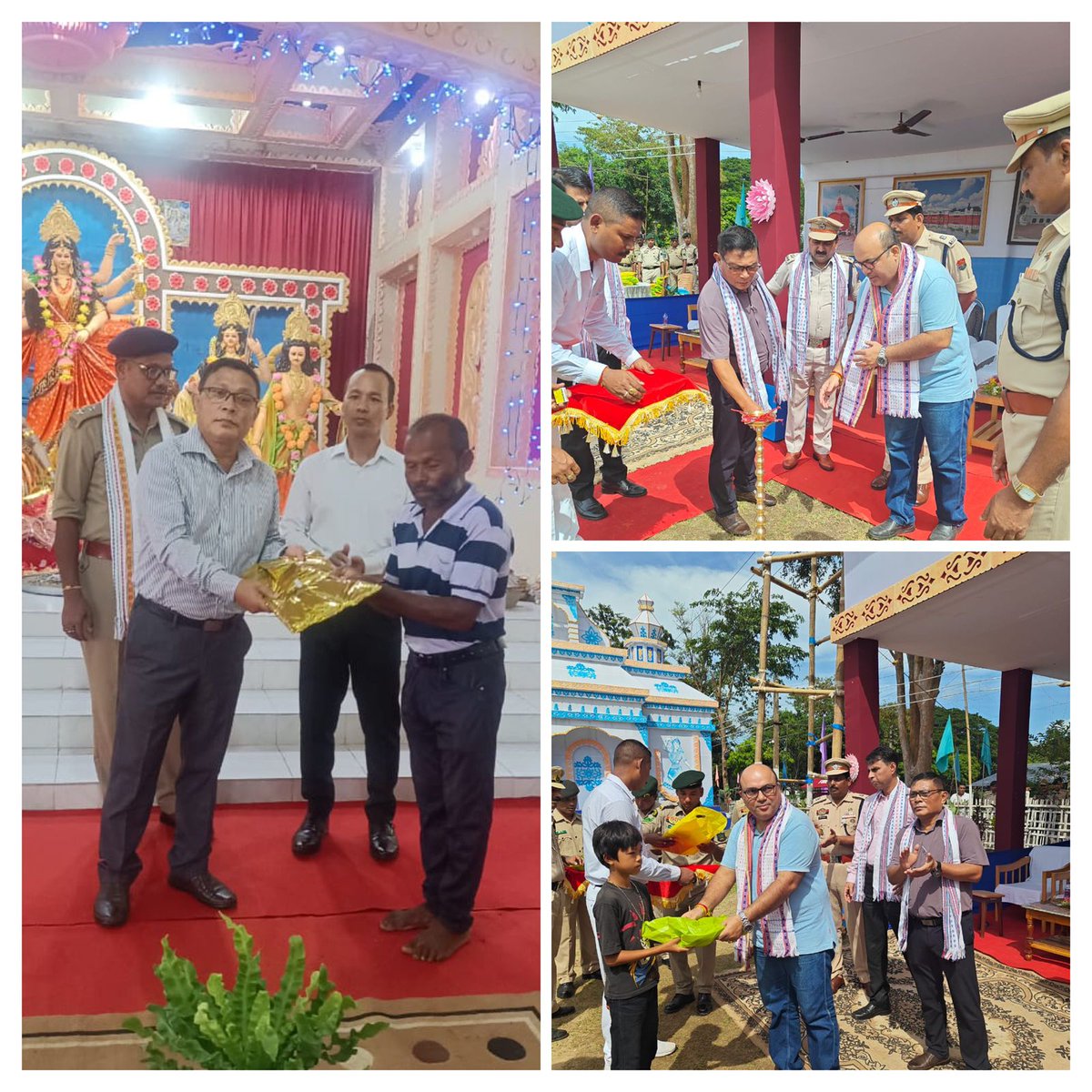 Tripura_Police's tweet image. 12th Battalion TSR &amp;amp; 3rd Battalion TSR have organised Civic Action Programme during this Durga Puja at their Battalion Headquarters in presence of the IGP (TSR &amp;amp; OPs) &amp;amp; respective District SsP.

#DurgaPuja2025
#CommunityBonding
#CelebratingWithCare