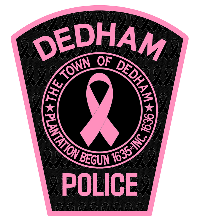 DedhamPD's tweet photo. In support of the #pinkpatchproject mission to “raise awareness about the life-saving benefits of early detection and intervention in the fight against breast cancer.”, we have a limited supply of Dedham Police Department custom pink patches available for sale. https://t.co/upjEvD3lTP
