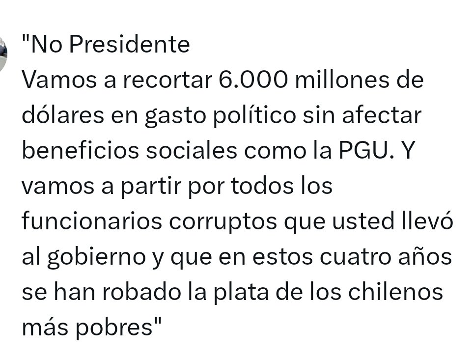 Respuesta de <a href="/joseantoniokast/">José Antonio Kast Rist 🖐️🇨🇱</a> a <a href="/GabrielBoric/">Gabriel Boric Font</a>  ante la injerencia en campaña presidencial del presidente.

<a href="/Contraloriacl/">Contraloría</a> es su tarea representarlo y proponer sanción

<a href="/PRChile/">Partido Republicano</a> <a href="/udipopular/">UDI</a> <a href="/RNchile/">Renovación Nacional 🇨🇱</a> <a href="/Jou_Kaiser/">Johannes Kaiser. Diputado por el distrito 10</a> <a href="/joseantoniokast/">José Antonio Kast Rist 🖐️🇨🇱</a> <a href="/cristian_arayal/">🇨🇱 𝐂𝐑𝐈𝐒𝐓𝐈𝐀́𝐍 𝐀𝐑𝐀𝐘𝐀 🖐️ DIPUTADO</a> <a href="/Emol/">Emol.com</a> <a href="/biobio/">BioBioChile</a>